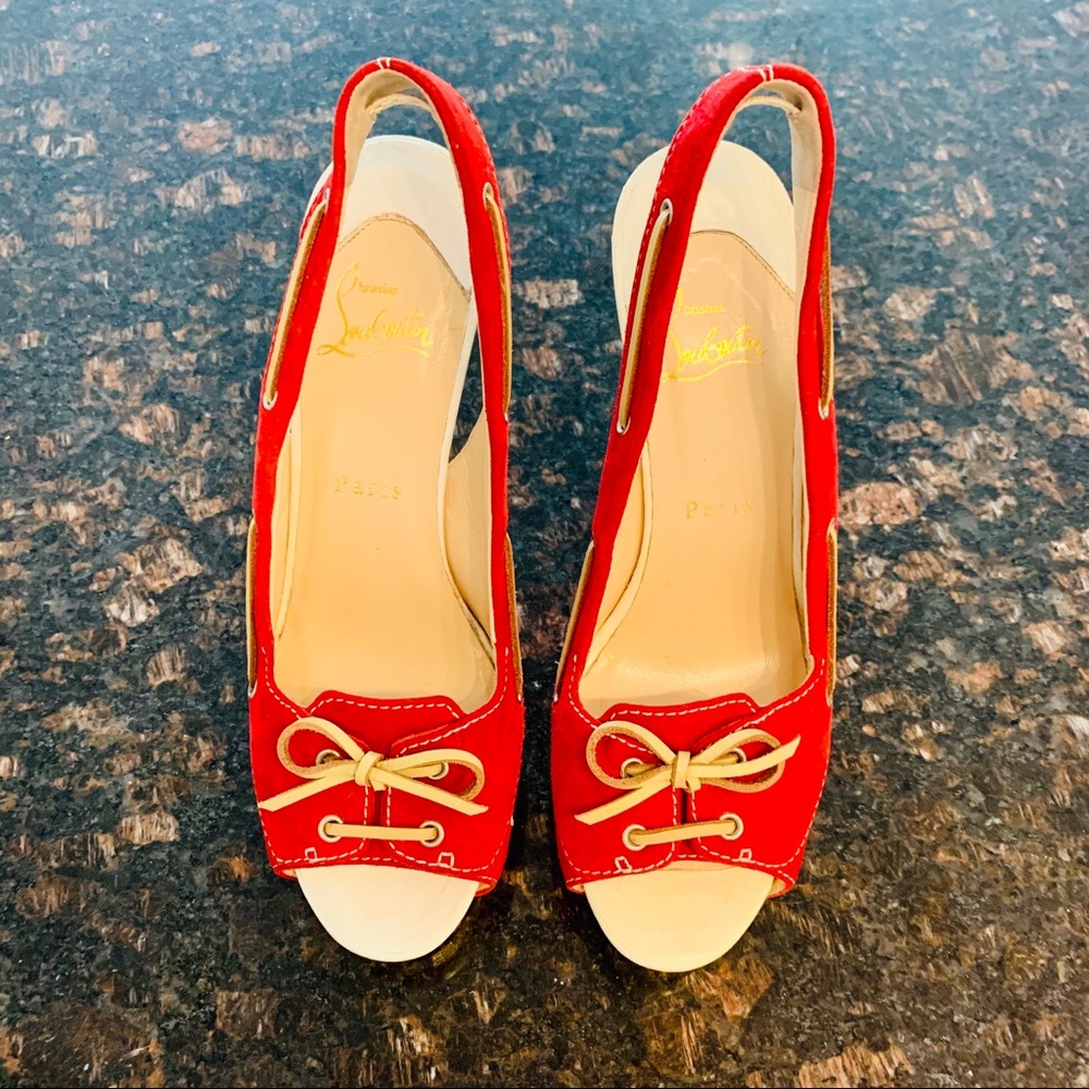 ✨SOLD✨Christian Louboutin Jefferson Peeptoe 140mm - Picture 2 of 11